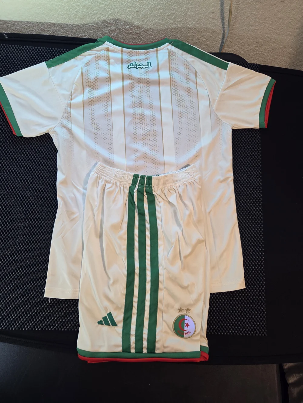 Kids' Algeria White & Green Soccer Jersey and Shorts Set